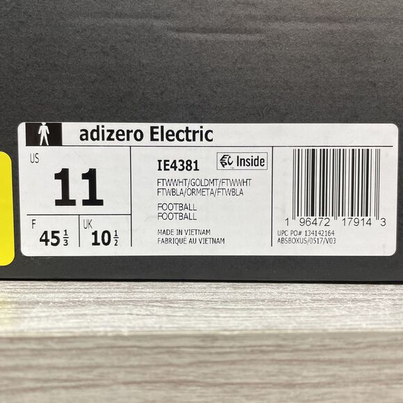 Adidas Adizero Electric Football Cleats Men’s 11 WHITE GOLD IE4381 Lightweight main image 4